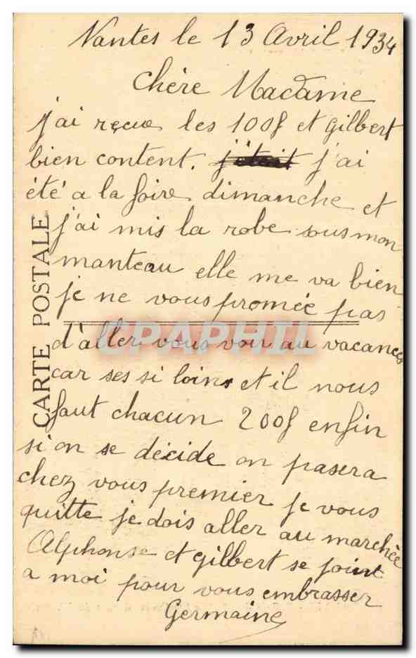 CPA Nantes Beffroi de l'eglise Ste Croix datant du 16eme — Verso