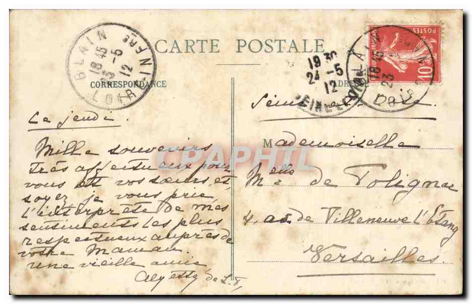 CPA Blain Le chateau vu des bords du canal de Nantes a Brest Vahces — Rückseite