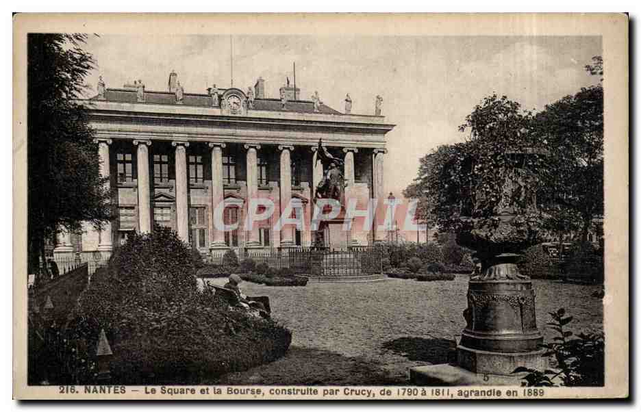 CPA Nantes CPA Le square et la Bourse construite par Crucy 