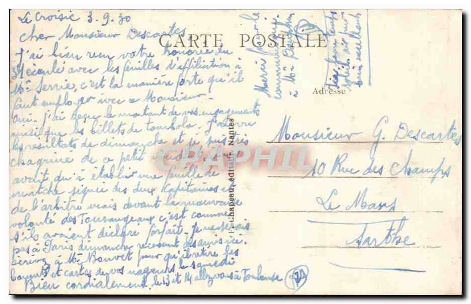 CPA Le Pouliguen Le tournant du port — Back