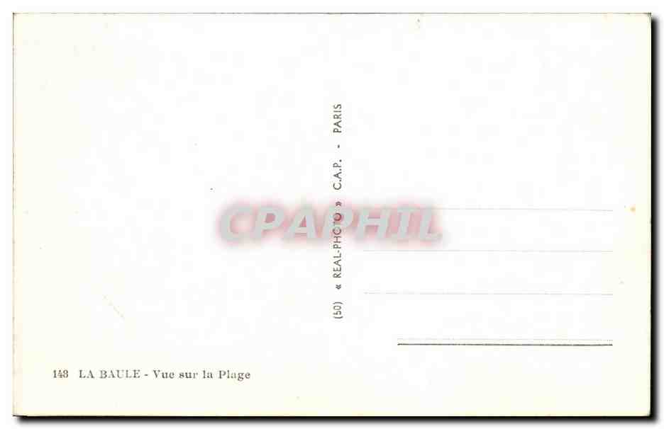 CPA La Baule Vue sur la plage — Verso