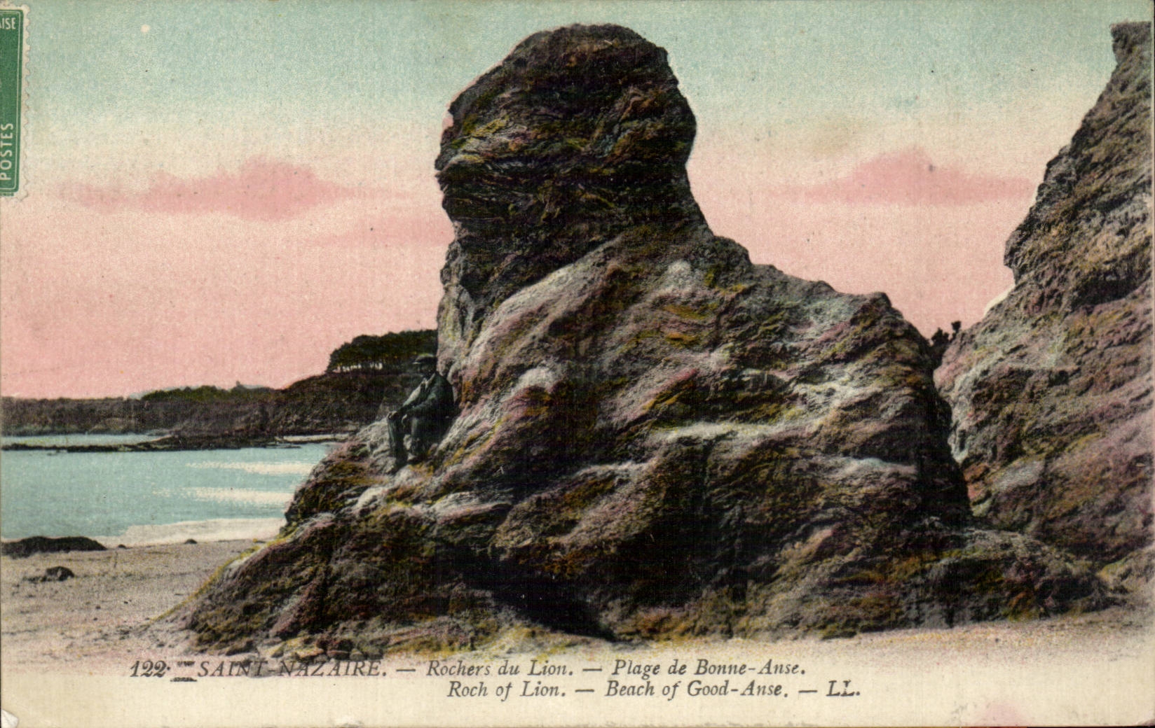 Saint Nazaire CPA Rochers du lion Plage de Bonne Anse