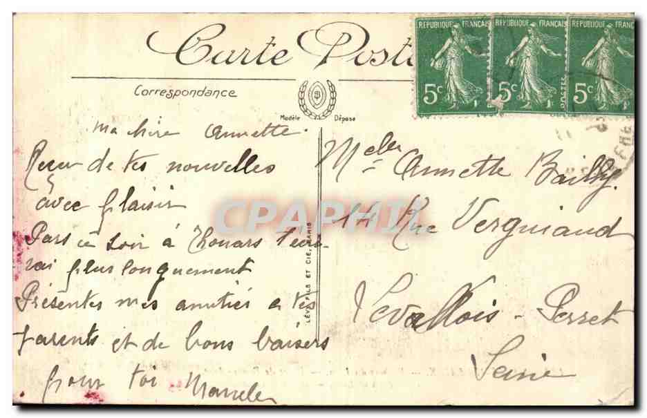 Saint Nazaire CPA Rochers du lion Plage de Bonne Anse — Rückseite