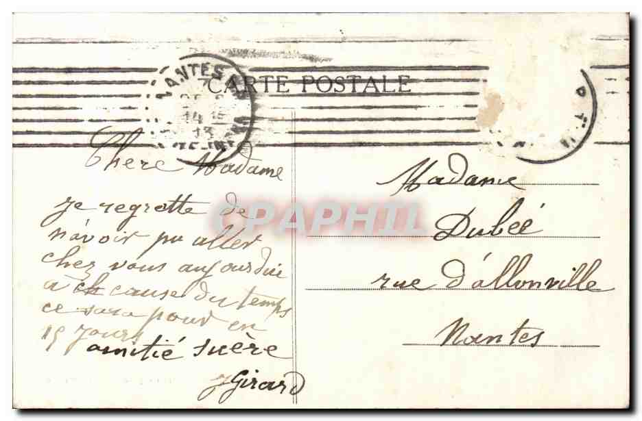 NANTES — Cathédrale et Château au bord de la Loire — Collection F. Chapeau, Nantes - 3e mille — Back