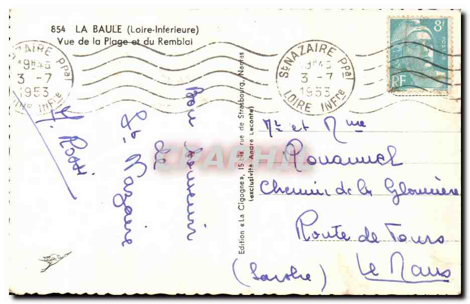 CPA La Baule Vue de al plage et du remblai — Rückseite