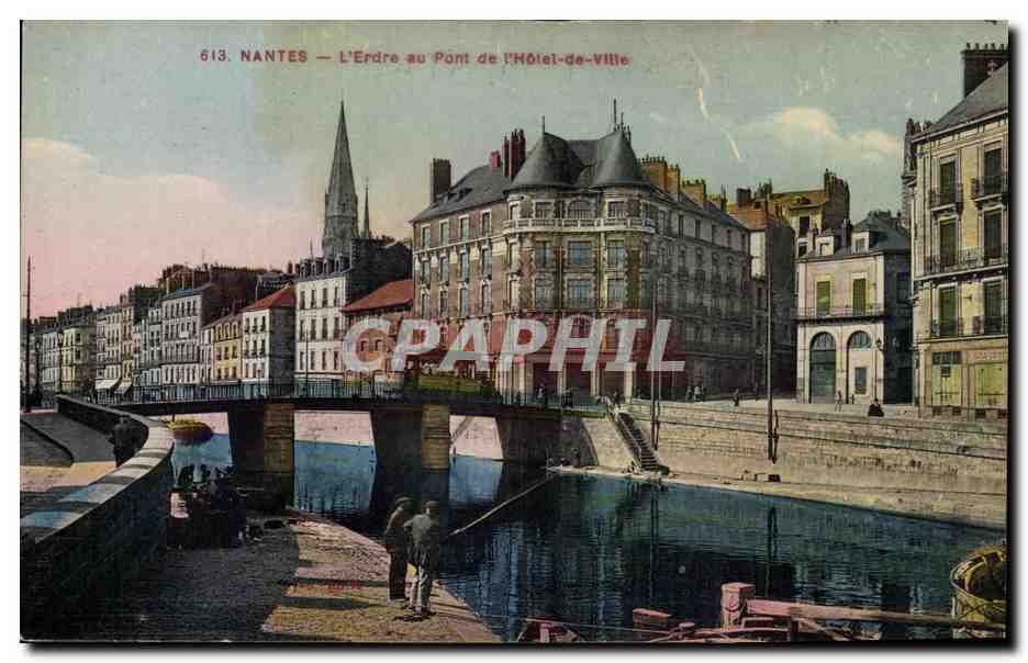 CPA Nantes L'ERdre au pont de l'hotel de ville