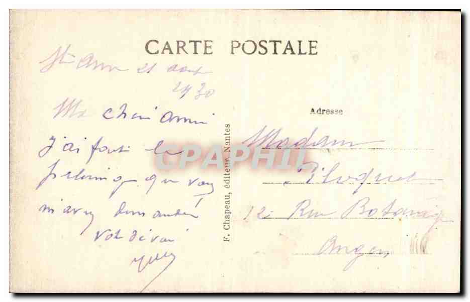 CPA Nantes Interieur de l'eglise Sainte Anne L'autel privilegie — Verso