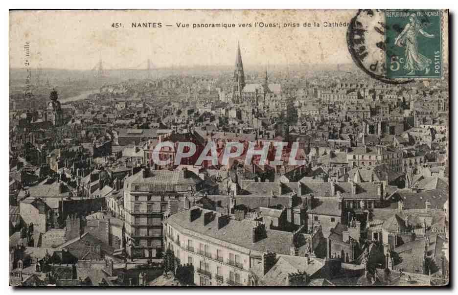 CPA Nantes vue panoramique vers l'ouest prise de la cathedrale
