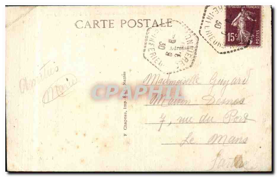 CPA Clisson Le chateau et l'eglise Notre Dame — Rückseite