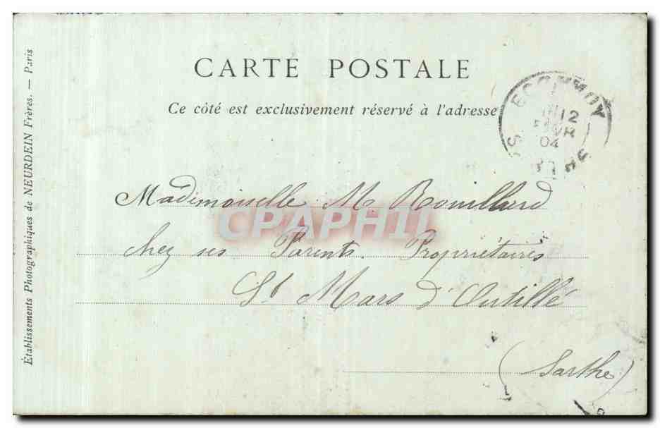 CPA Nantes La place de la duchesse Anne — Verso