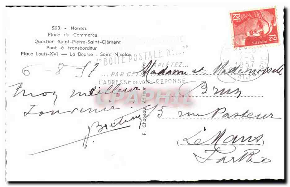 CPA Nantes  — Verso