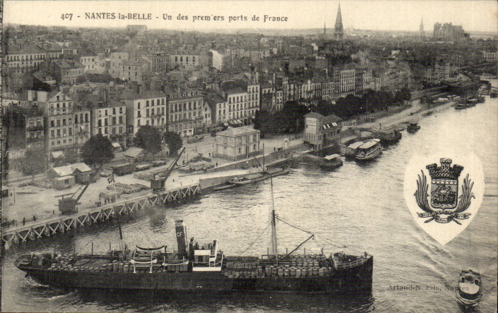 CPA Nantes la Belle Un des premiers ports de France Bateau