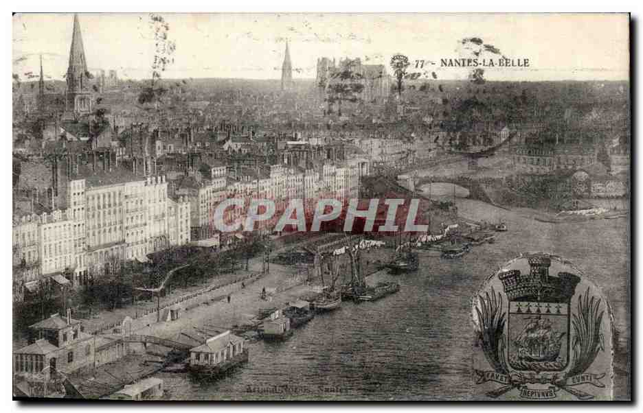 CPA Nantes la Belle Le port Armoiries