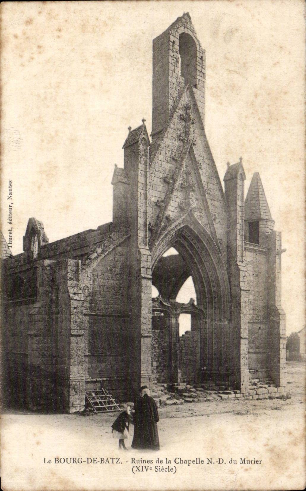 CPA Bourg en Batz Ruines de la chapelle ND du Murier 
