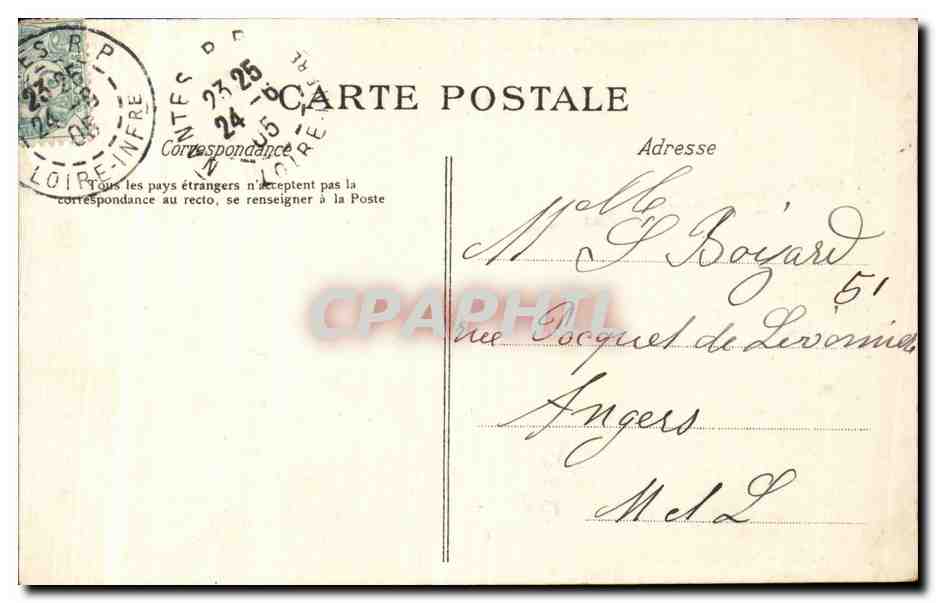 CPA Nantes Jardin des plantes — Verso