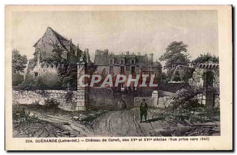 CPA Guerande Chateau de Careil Vue prise vers 1840