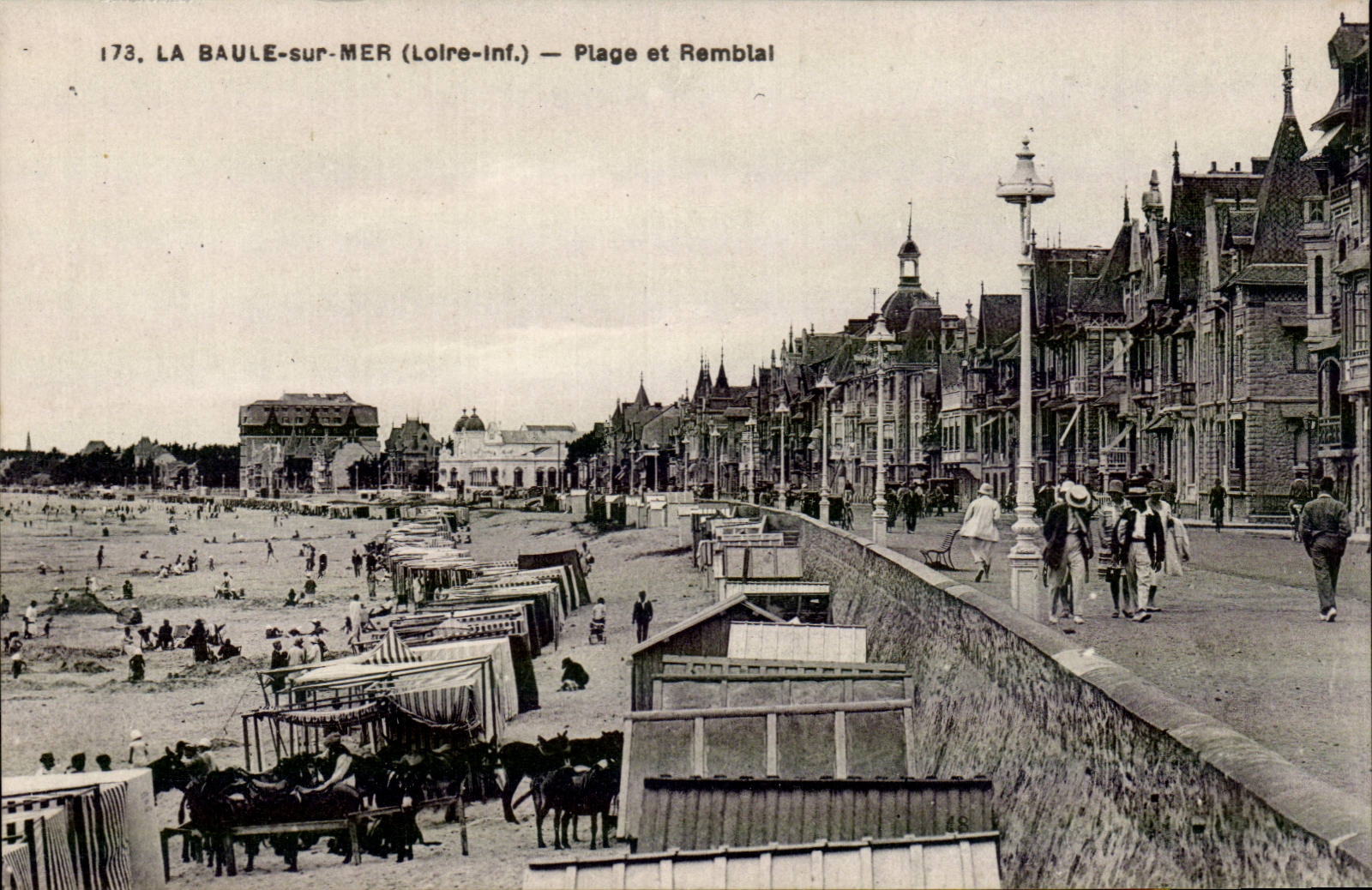 CPA La Baule sur Mer Plage et remblai Ane donkey
