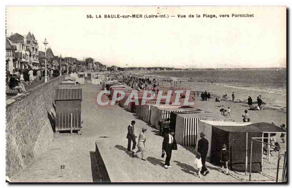 La Baule sur Mer CPA Vue de la plage vers Pornichet