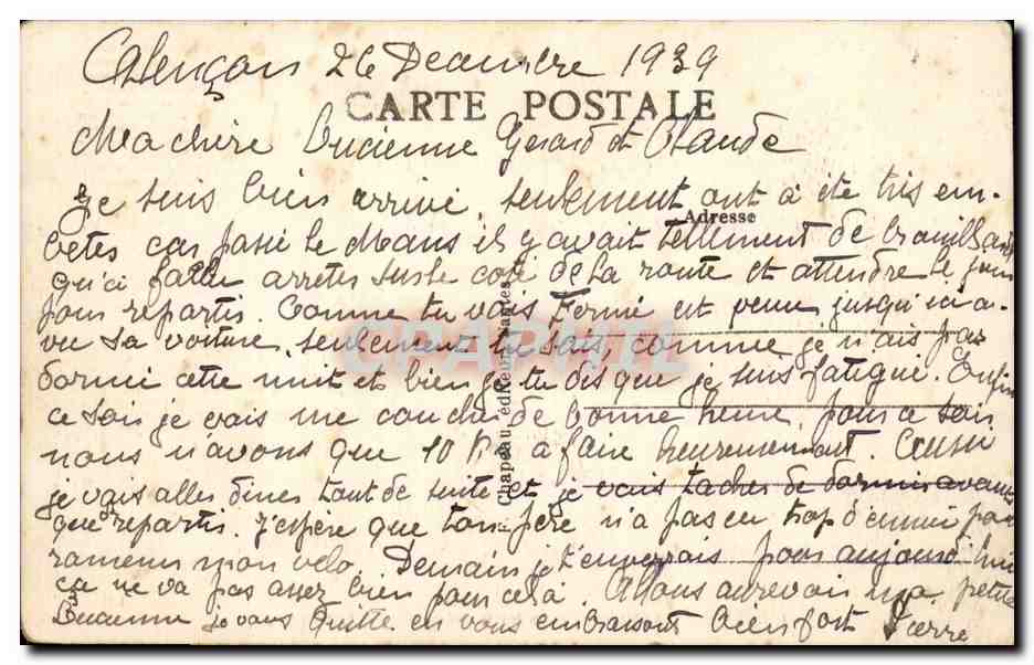Guerande CPA La porte Saint Michel 15eme — Rückseite