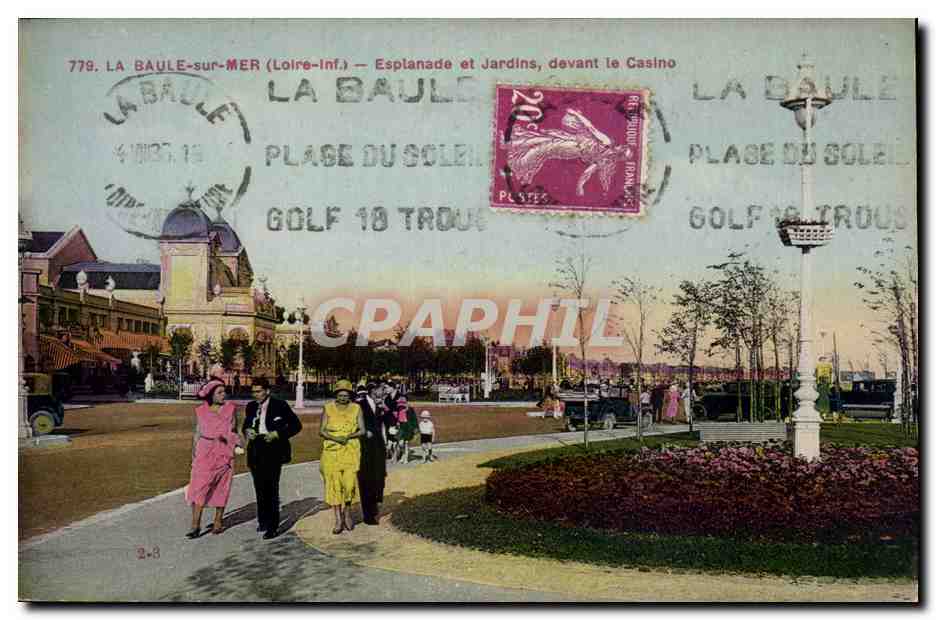 La Baule sur Mer CPA Esplanade et jardins devant le casino