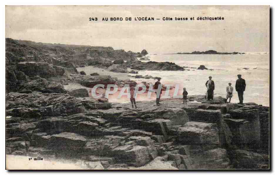 CPA Au bord de l'ocean Cote basse et dechiquetee