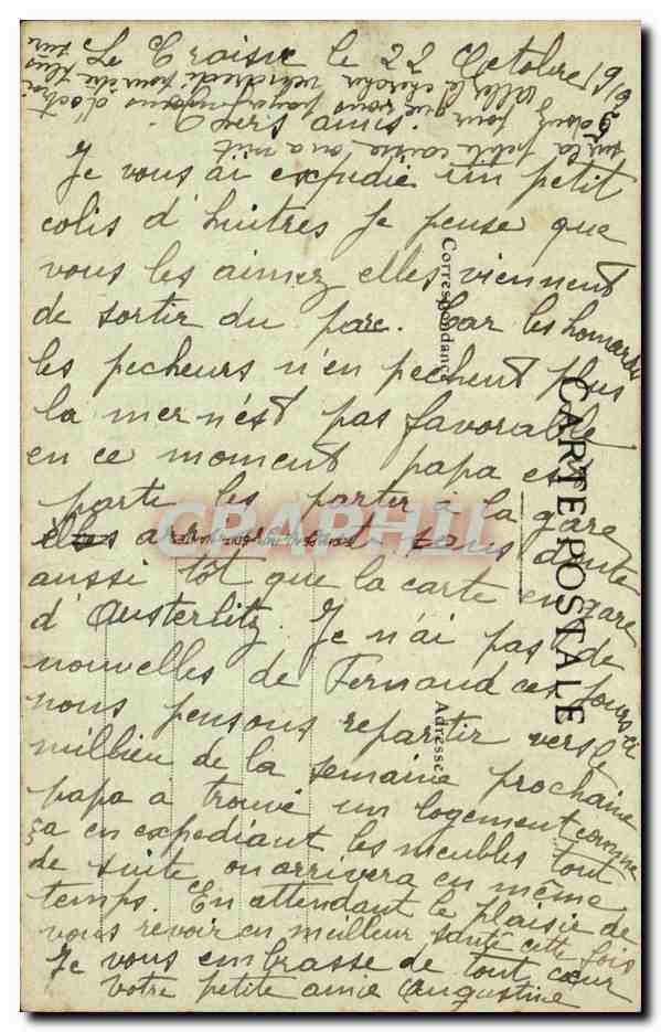 CPA Au bord de l'ocean Cote basse et dechiquetee — Rückseite