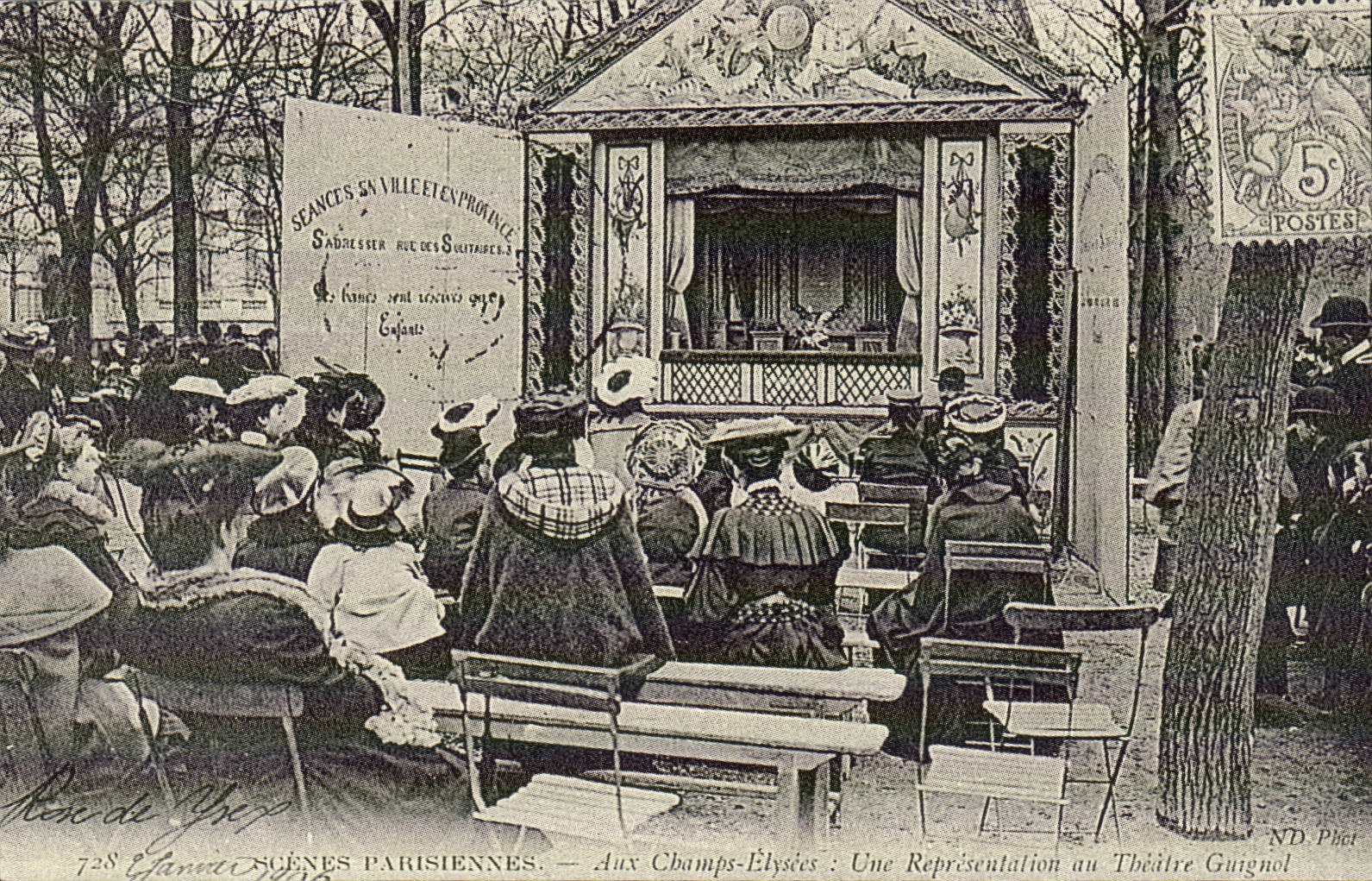REPRODUCTION Paris Scenes parisiennes Aux Champs Elysees Une representation au theatre Guignol