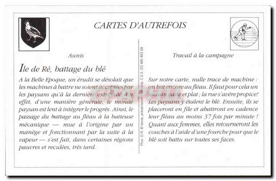 REPRODUCTION Ile de Re Le battage du ble  — Rückseite