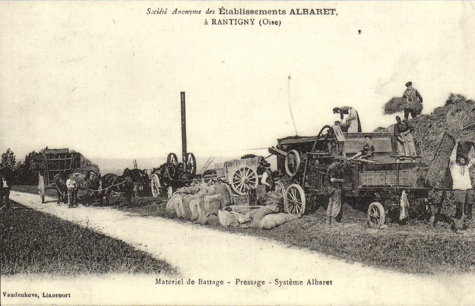 REPRODUCTION Rantigny Materiel de battage Pressage Systeme Albaret