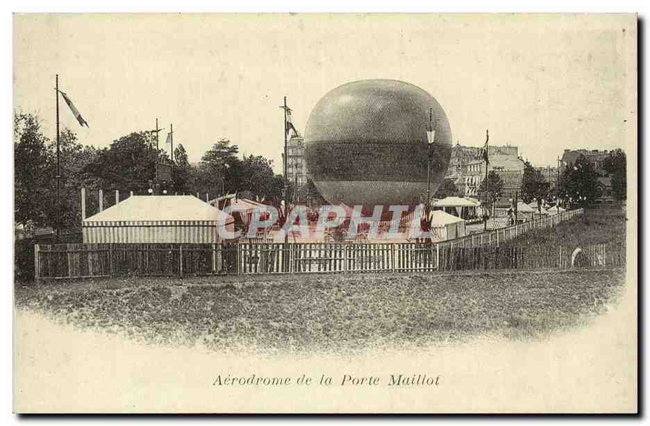REPRODUCTION Paris Aerodrome de la Porte Maillot Dirigeable Ballon