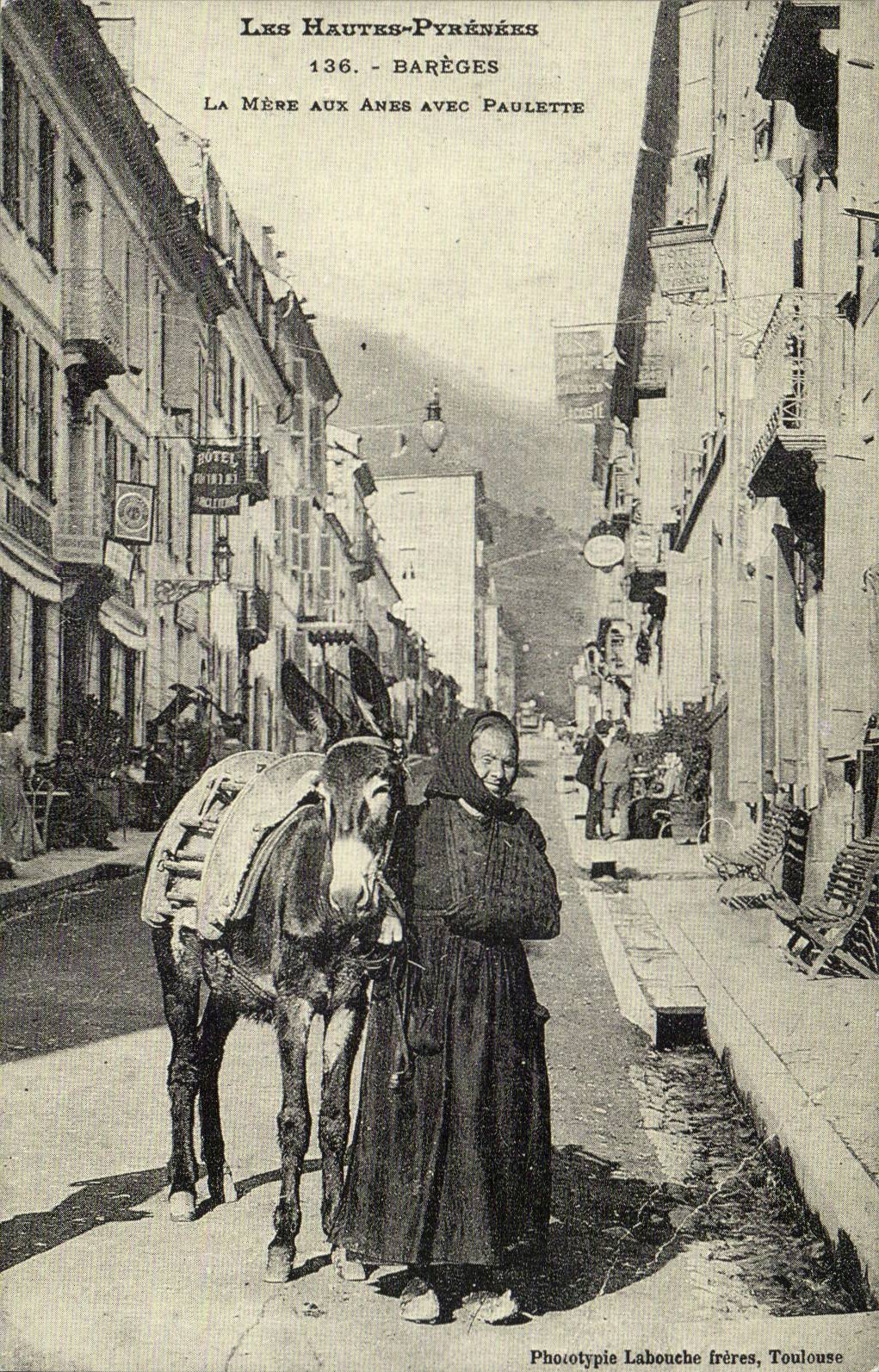 REPRODUCTION Hautes Pyrenees Bareges La mere aux anes avec Paulette Donkey Mule