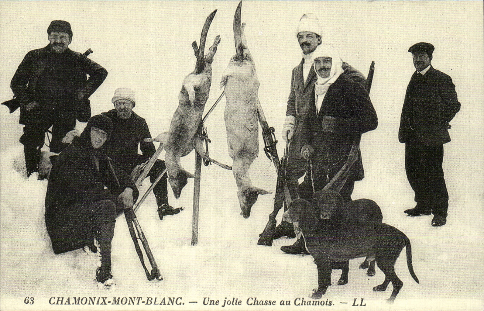 REPRODUCTION Chamonix Mont Blanc Une jolie chasse au chamois Hunting