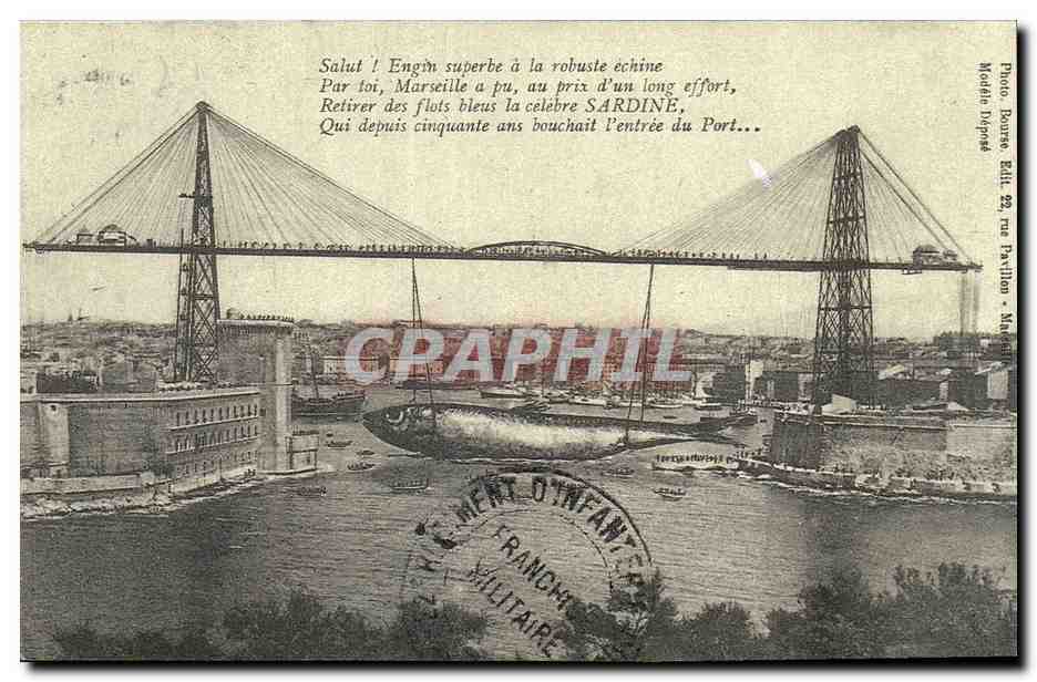 REPRODUCTION Marseille pont transbordeur La sardine Dish