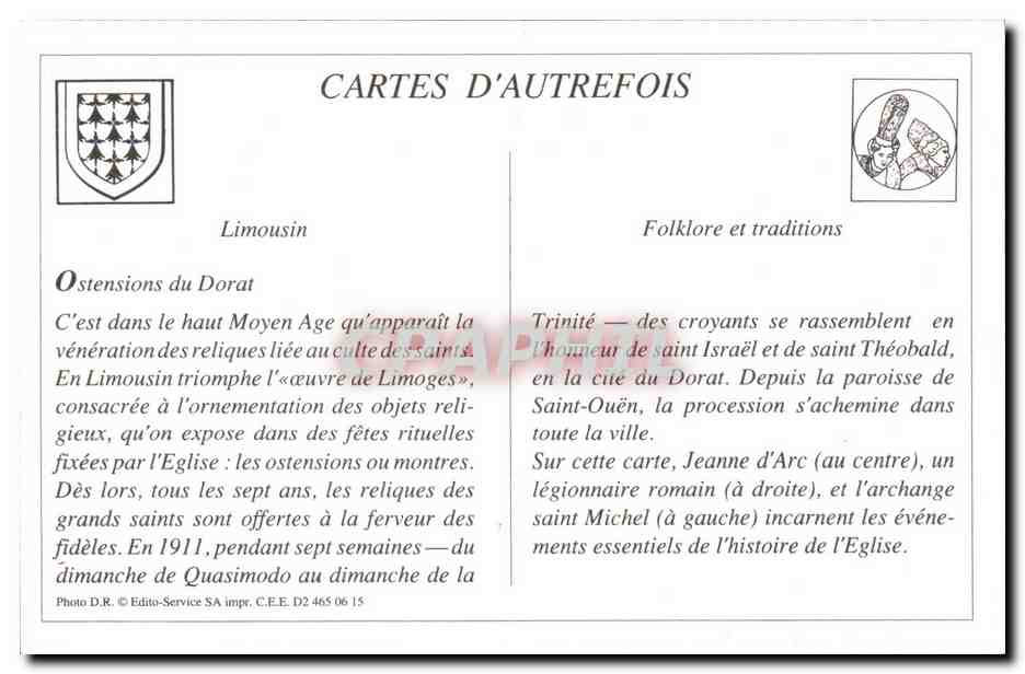 REPRODUCTION Ostensions du Dorat 1911 Paroisse de Saint ouen Fete Histoire Cheval — Rückseite