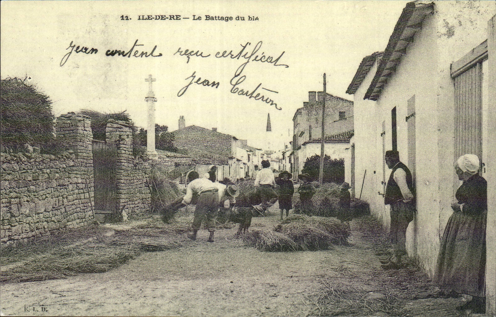 REPRODUCTION Ile de Re Le battage du ble agriculture