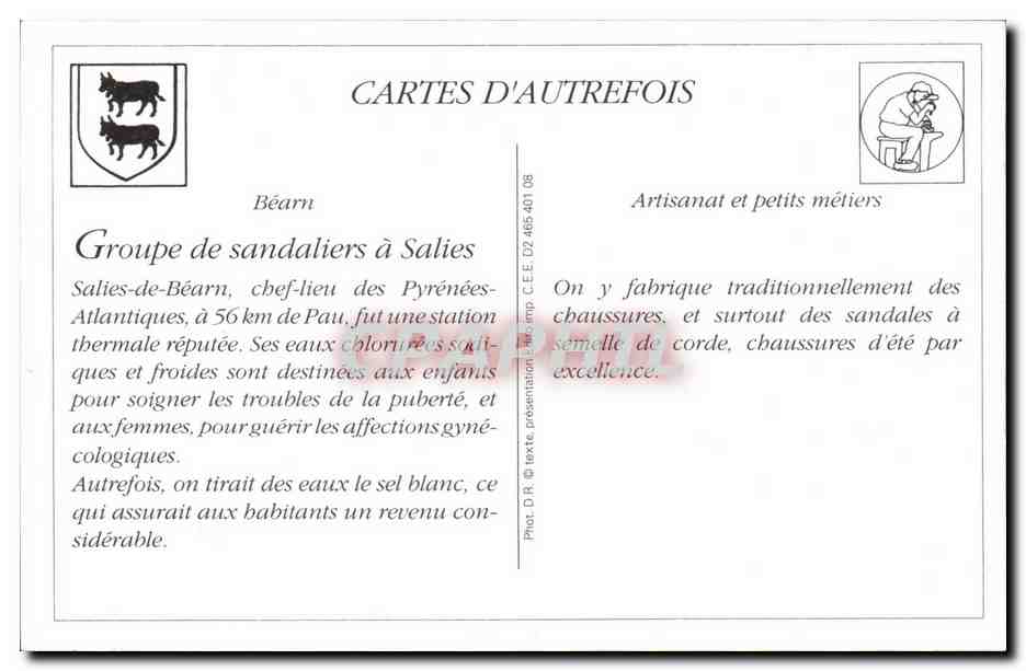 REPRODUCTION Salies de Bearn GRoupe de sandaliers Artisanat — Rückseite