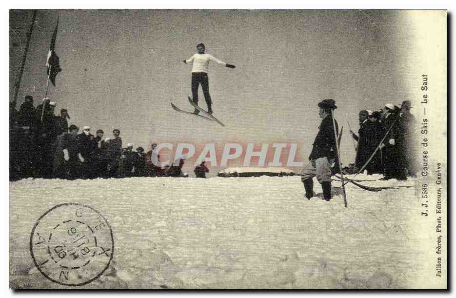 REPRODUCTION Cours de skis Le saut sports d'hiver