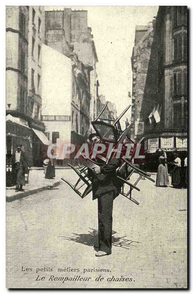 REPRODUCTION Les ptits metiers parisiens Paris Le rempailleur de chaises