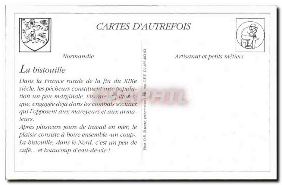 REPRODUCTION Le Treport Qui qui paye la Bistouille ? peche Pecheurs — Verso