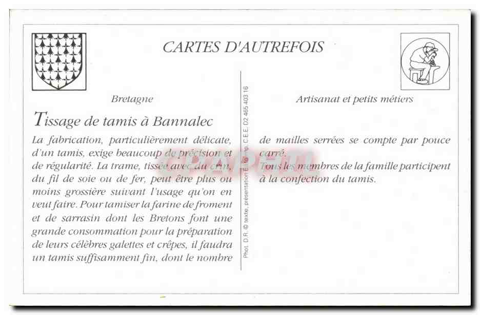 REPRODUCTION LTissage de tamis et de crible dans une famille de Bannalec Artisanat — Rückseite