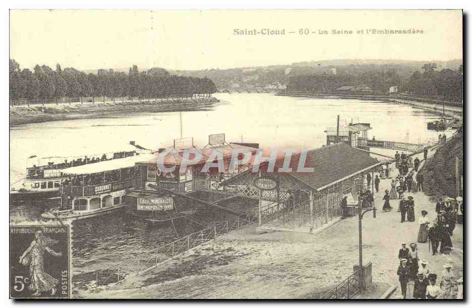 REPRODUCTION Saint Cloud La Seine et l'embarcadere