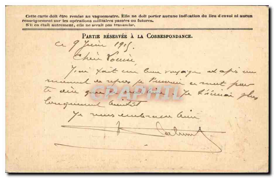 Carte en franchise militaire Militaria Labouret Le Vigau — Rückseite