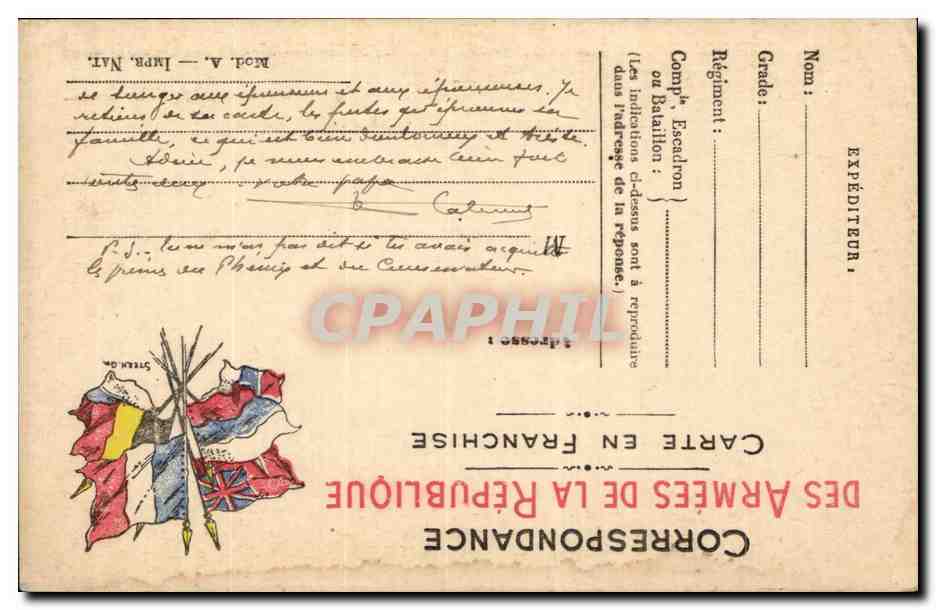 Carte en franchise militaire Militaria Labouret 