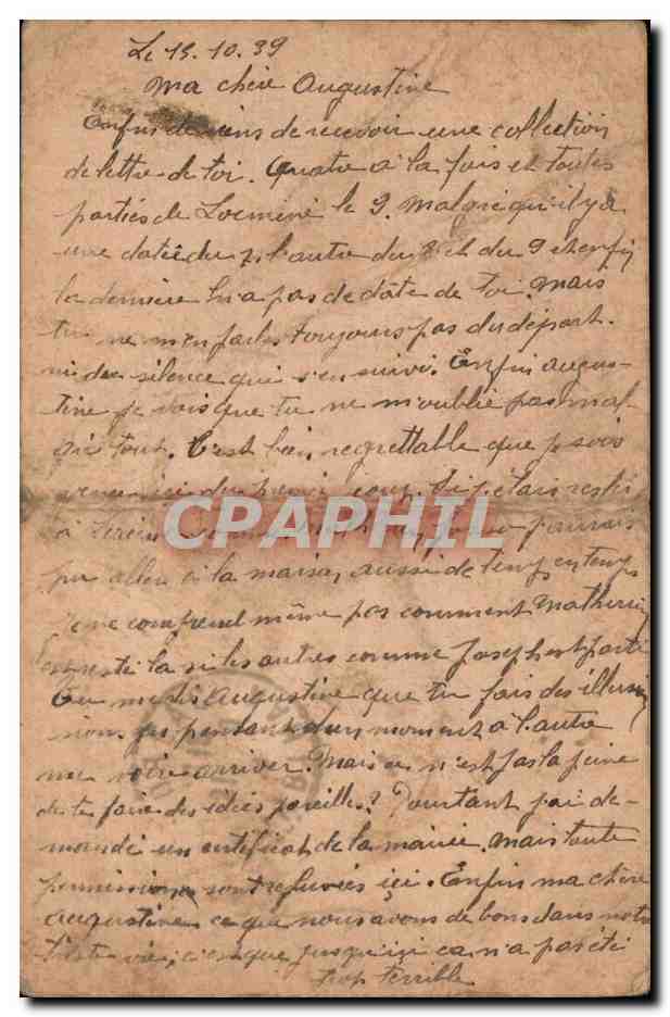 Carte en franchise militaire Militaria Allioux Kerladen Moreac Morbihan — Rückseite