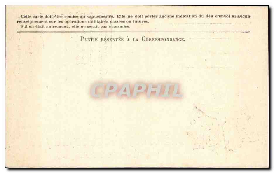 Carte en franchise militaire Militaria Neuve — Rückseite