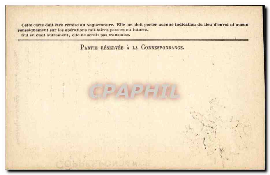 Carte en franchise militaire Militaria Neuve — Rückseite