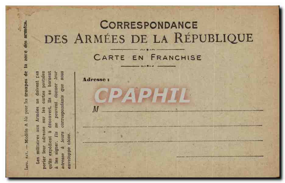 Carte en franchise militaire Militaria Neuve