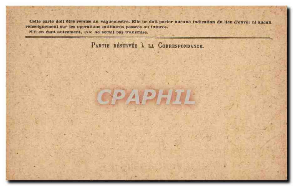Carte en franchise militaire Militaria Neuve — Rückseite