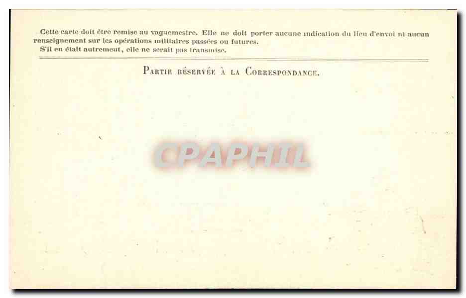 Carte en franchise militaire Militaria Neuve — Rückseite