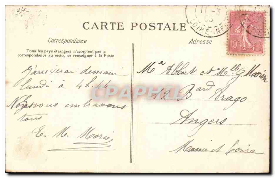 CPA Nantes La place Royale — Rückseite